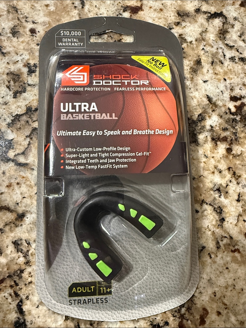 Shock Doctor Ultra Basketball Mouthguard - Black with Neon Green Accents